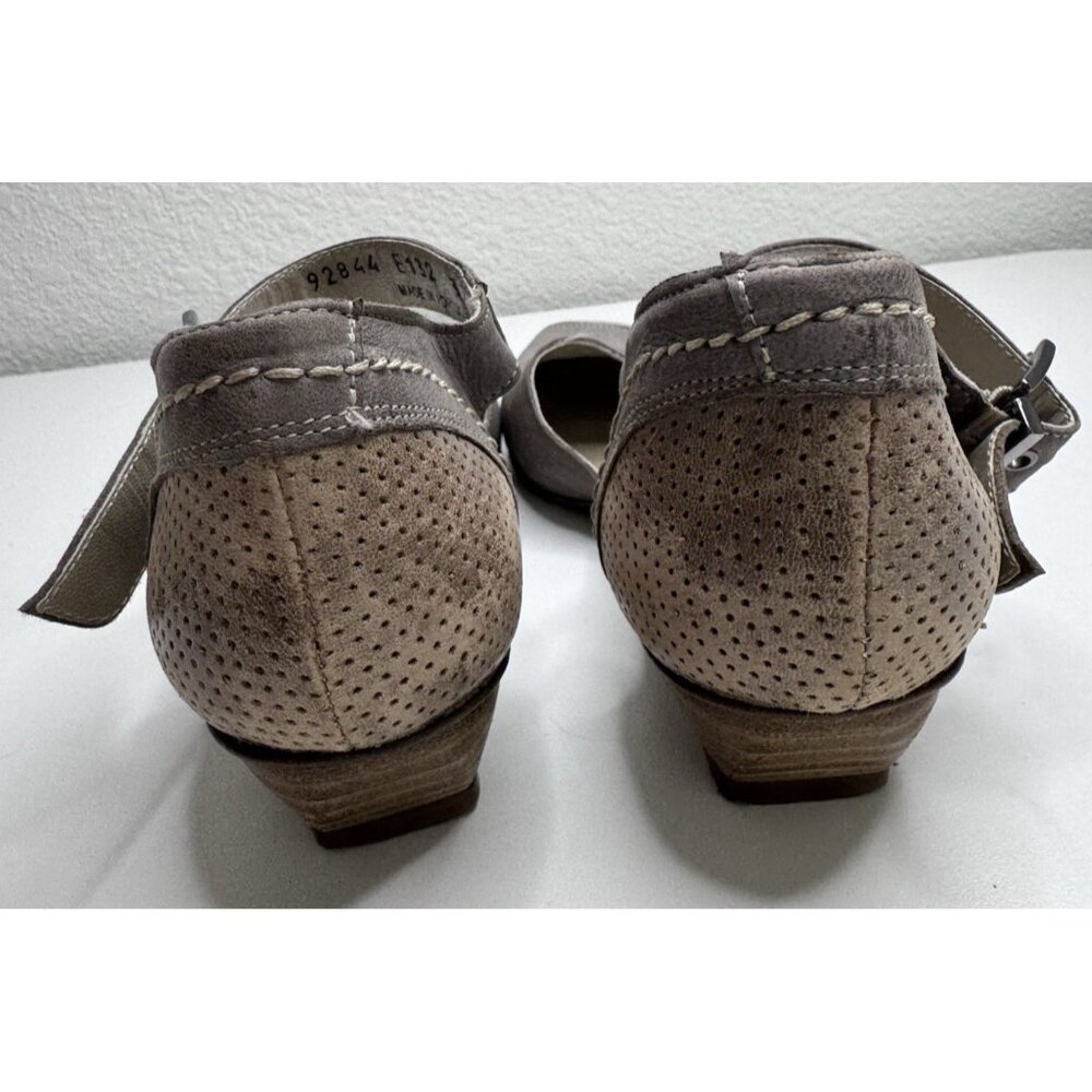 Fidji Two Tone Leather Mary Jane Shoes Size 39 EU 8 US - Picture 9 of 16